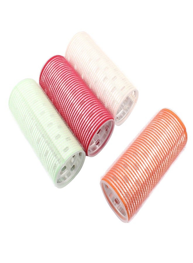 Coufce 4 Pcs Hair Curlers Rollers 2 Inch Self Grip Holding Rollers Aluminium Core Curler Roller Hairdressing Curler for Long Medium Short Thick Fine Hair Volume（Red, Light Pink, Orange, Green） - Image 1